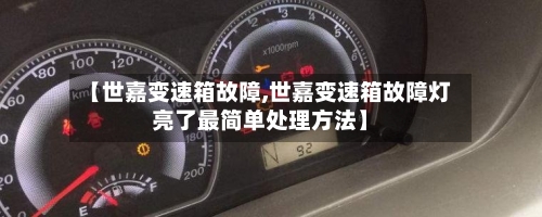 【世嘉变速箱故障,世嘉变速箱故障灯亮了最简单处理方法】-第3张图片