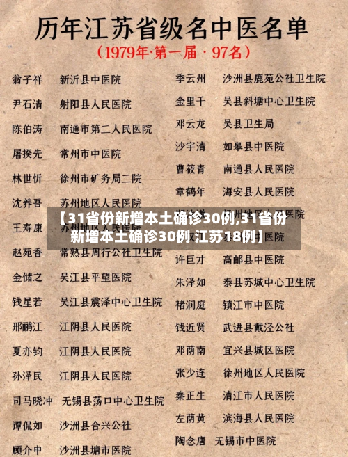 【31省份新增本土确诊30例,31省份新增本土确诊30例 江苏18例】-第2张图片