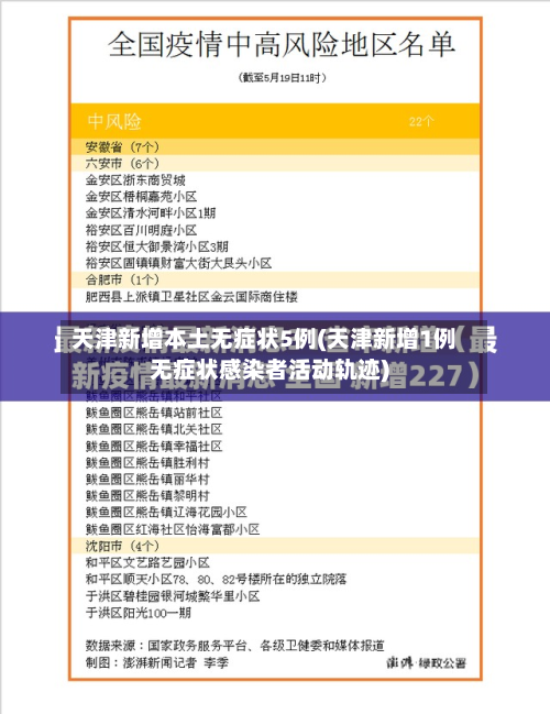 天津新增本土无症状5例(天津新增1例无症状感染者活动轨迹)-第2张图片