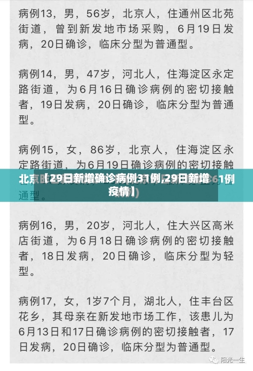 【29日新增确诊病例31例,29日新增疫情】