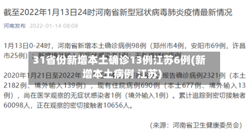 31省份新增本土确诊13例江苏6例(新增本土病例 江苏)-第2张图片