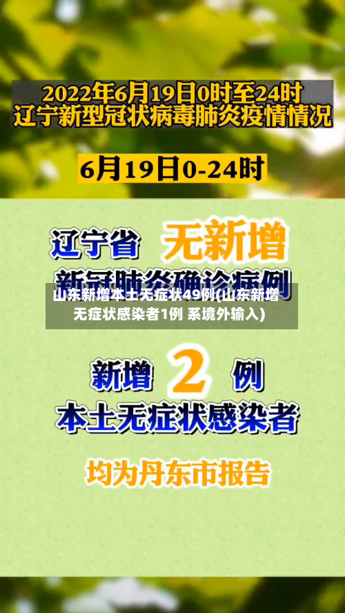 山东新增本土无症状49例(山东新增无症状感染者1例 系境外输入)