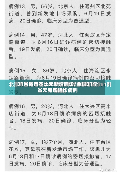 31省区市本土无新增确诊/全国31个省无新增确诊病例-第3张图片