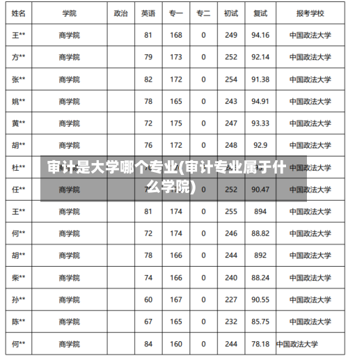 审计是大学哪个专业(审计专业属于什么学院)