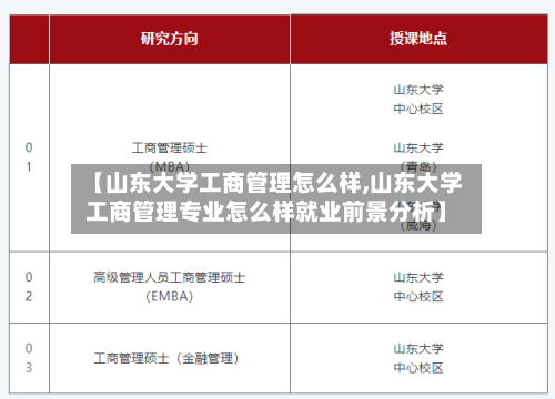 【山东大学工商管理怎么样,山东大学工商管理专业怎么样就业前景分析】-第2张图片