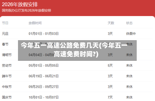 今年五一高速公路免费几天(今年五一高速免费时间?)