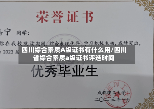 四川综合素质A级证书有什么用/四川省综合素质a级证书评选时间