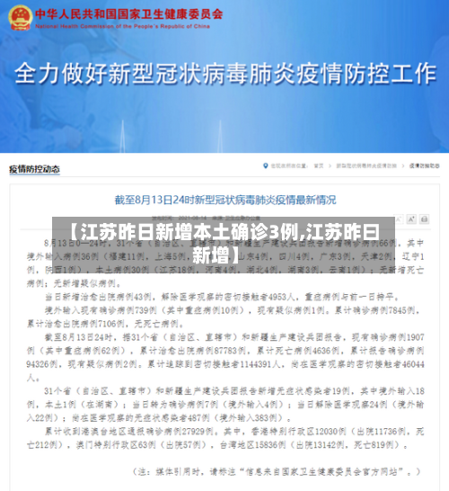 【江苏昨日新增本土确诊3例,江苏昨曰新增】
