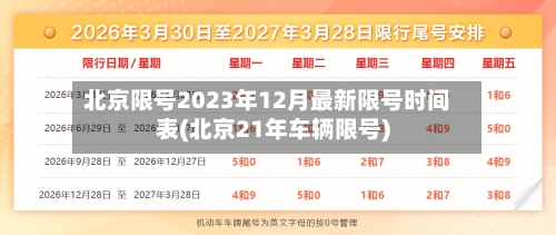 北京限号2023年12月最新限号时间表(北京21年车辆限号)-第3张图片