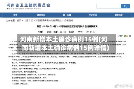 河南新增本土确诊病例15例(河南新增本土确诊病例15例详情)-第2张图片