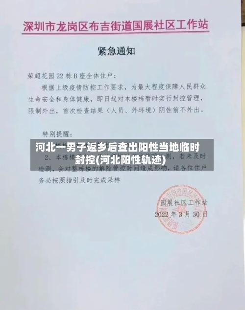 河北一男子返乡后查出阳性当地临时封控(河北阳性轨迹)-第2张图片