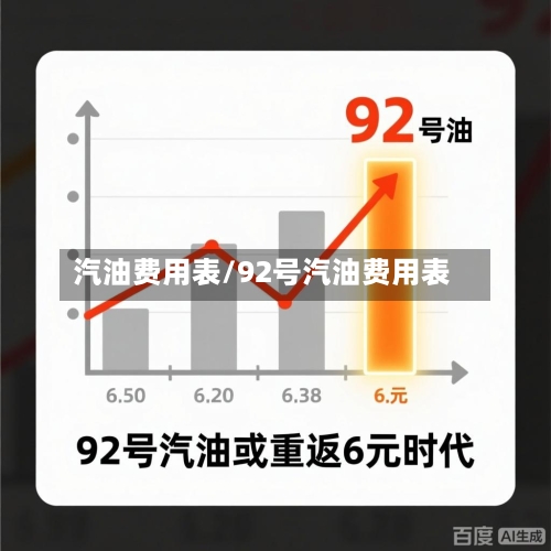 汽油费用表/92号汽油费用表