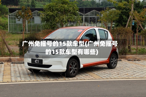 广州免摇号的15款车型(广州免摇号的15款车型有哪些)-第2张图片