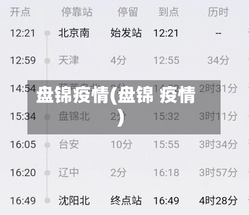 盘锦疫情(盘锦 疫情)-第1张图片