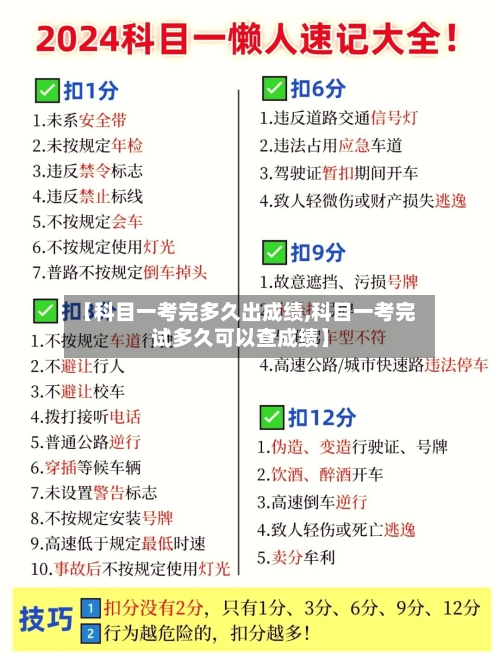 【科目一考完多久出成绩,科目一考完试多久可以查成绩】-第1张图片