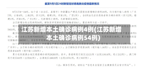 江苏新增本土确诊病例4例(江苏新增本土确诊病例54例)-第1张图片