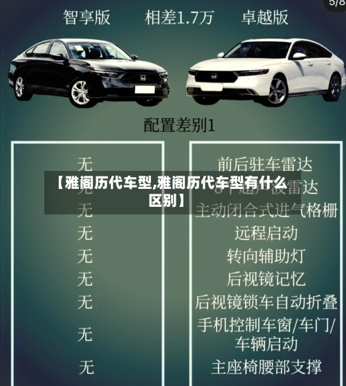 【雅阁历代车型,雅阁历代车型有什么区别】