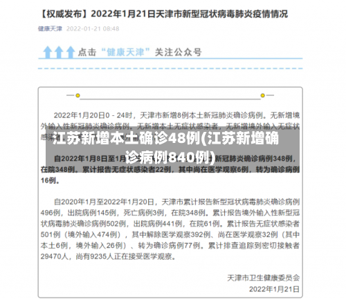 江苏新增本土确诊48例(江苏新增确诊病例840例)-第1张图片