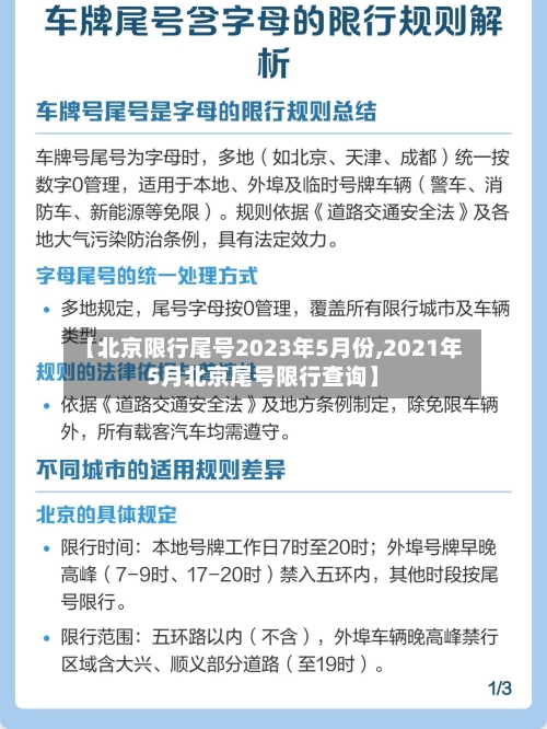 【北京限行尾号2023年5月份,2021年5月北京尾号限行查询】-第2张图片