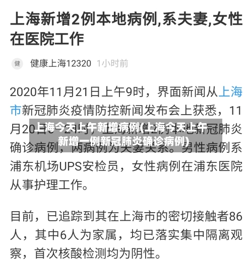 上海今天上午新增病例(上海今天上午新增一例新冠肺炎确诊病例)-第2张图片