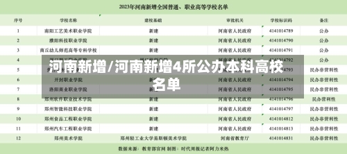 河南新增/河南新增4所公办本科高校名单-第3张图片