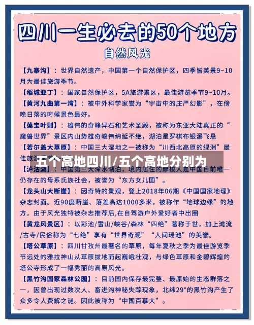 五个高地四川/五个高地分别为-第3张图片