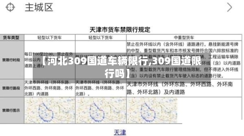 【河北309国道车辆限行,309国道限行吗】-第2张图片