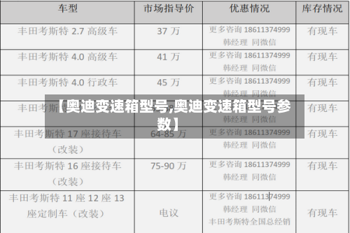 【奥迪变速箱型号,奥迪变速箱型号参数】-第2张图片