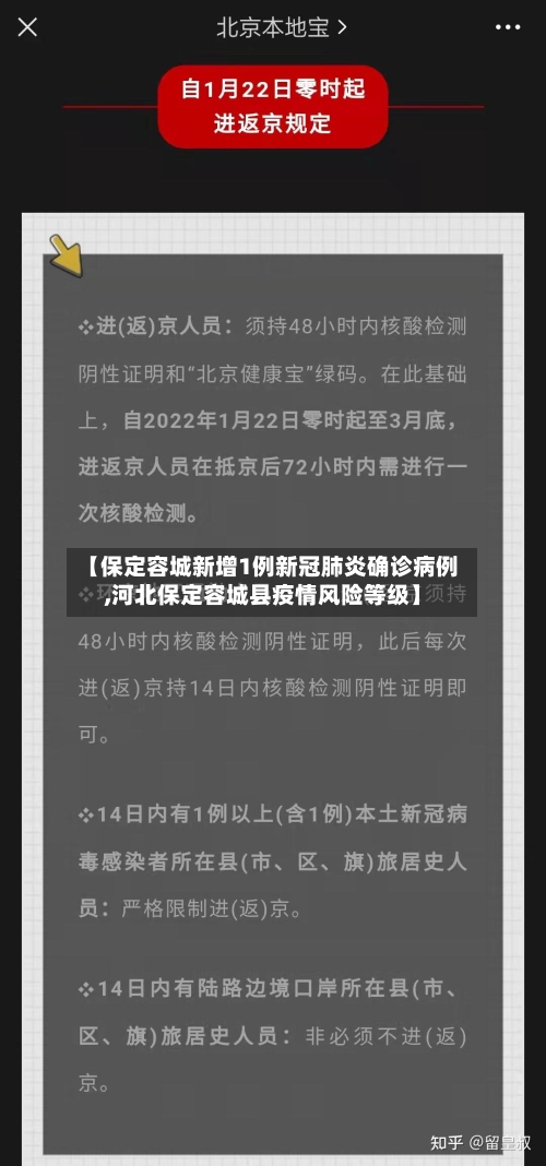【保定容城新增1例新冠肺炎确诊病例,河北保定容城县疫情风险等级】