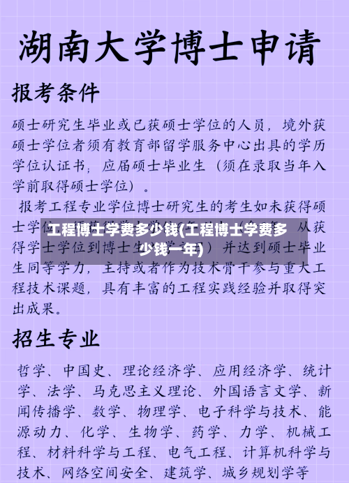 工程博士学费多少钱(工程博士学费多少钱一年)-第3张图片