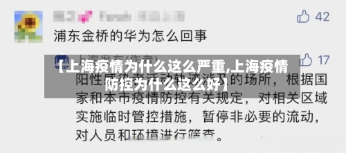 【上海疫情为什么这么严重,上海疫情防控为什么这么好】-第3张图片