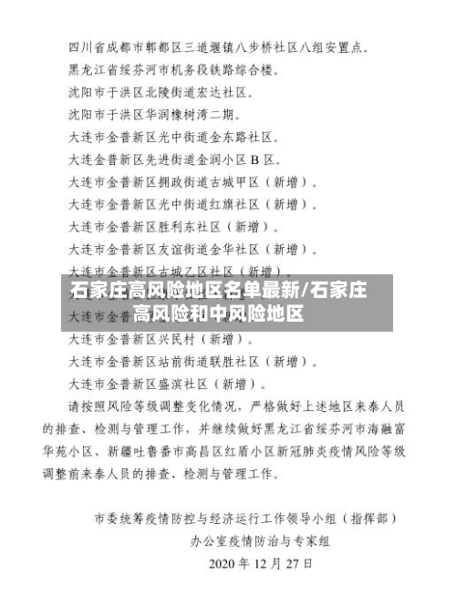 石家庄高风险地区名单最新/石家庄高风险和中风险地区