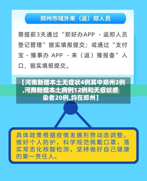 【河南新增本土无症状4例其中郑州2例,河南新增本土病例12例和无症状感染者20例,均在郑州】-第1张图片