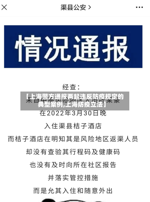 【上海警方通报两起违反防疫规定的典型案例,上海防疫立法】-第1张图片