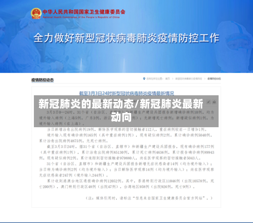 新冠肺炎的最新动态/新冠肺炎最新动向-第1张图片