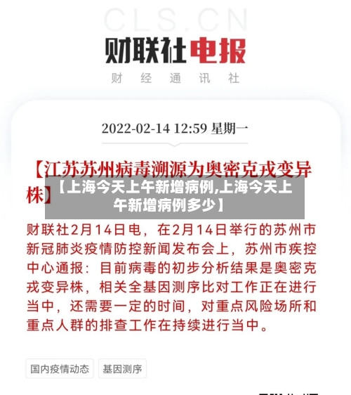 【上海今天上午新增病例,上海今天上午新增病例多少】