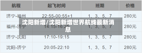 沈阳新增/沈阳新增世界航线最新消息-第2张图片