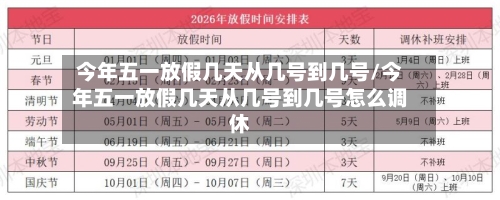 今年五一放假几天从几号到几号/今年五一放假几天从几号到几号怎么调休