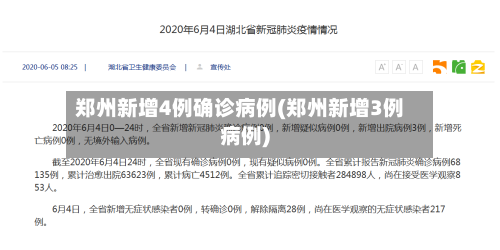 郑州新增4例确诊病例(郑州新增3例病例)-第1张图片