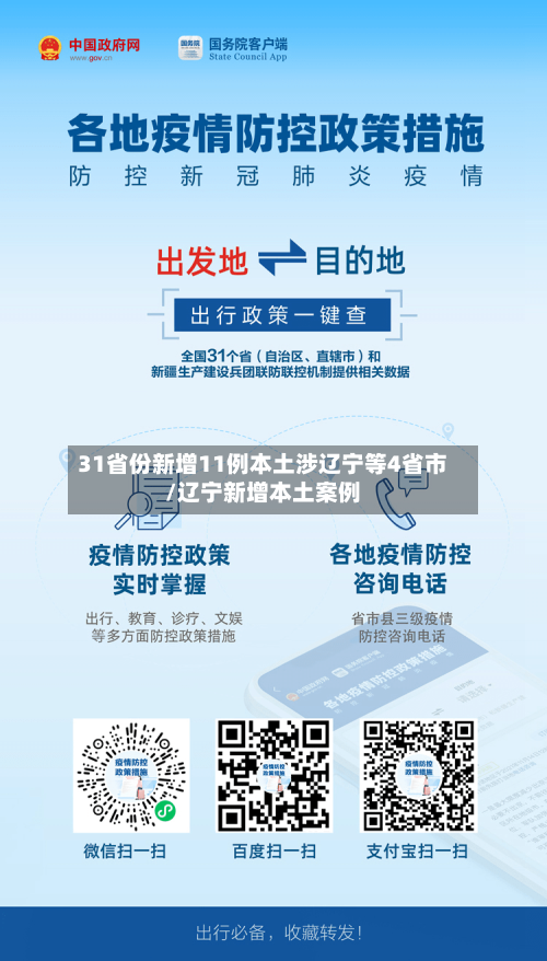 31省份新增11例本土涉辽宁等4省市/辽宁新增本土案例