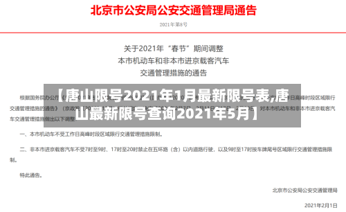 【唐山限号2021年1月最新限号表,唐山最新限号查询2021年5月】-第3张图片