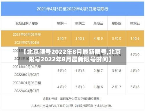 【北京限号2022年8月最新限号,北京限号2022年8月最新限号时间】-第2张图片