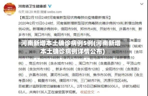 河南新增本土确诊病例5例(河南新增本土确诊病例详情公布)-第1张图片