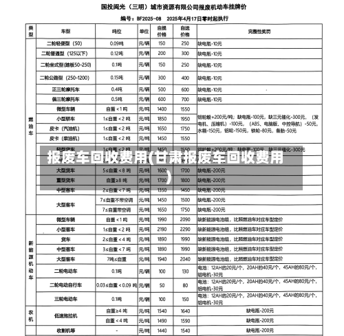 报废车回收费用(甘肃报废车回收费用)-第3张图片