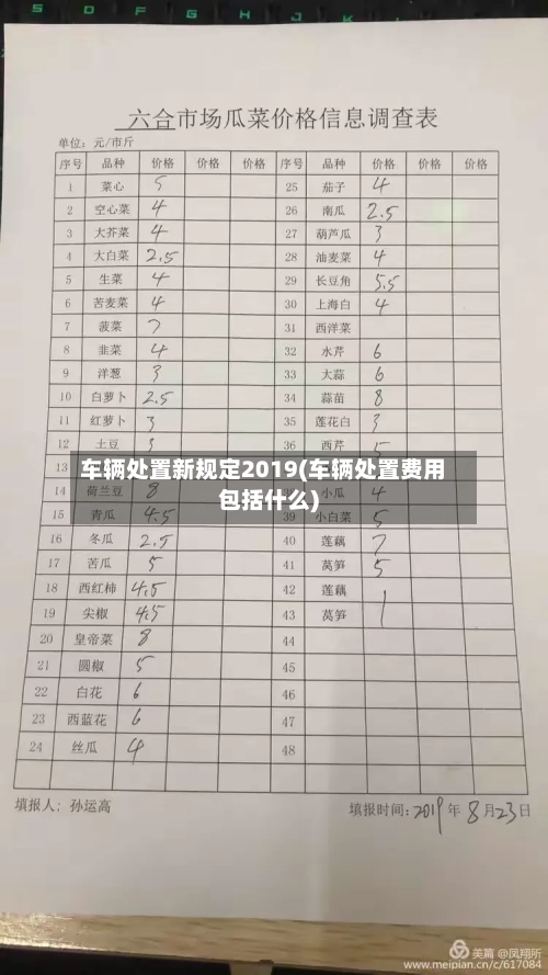 车辆处置新规定2019(车辆处置费用包括什么)-第1张图片