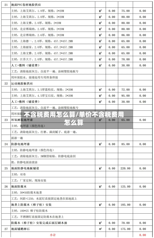 不含税费用怎么算/单价不含税费用怎么算-第3张图片