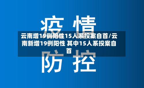 云南增19例阳性15人系投案自首/云南新增19例阳性 其中15人系投案自首-第2张图片