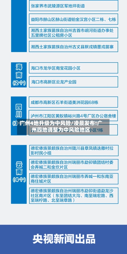 广州4地升级为中风险/凌晨发布!广州四地调整为中风险地区-第1张图片
