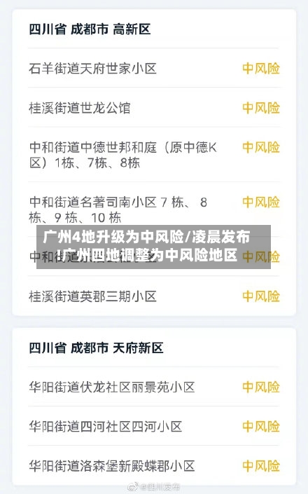 广州4地升级为中风险/凌晨发布!广州四地调整为中风险地区-第2张图片
