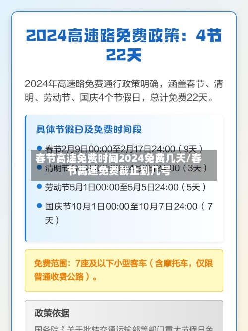 春节高速免费时间2024免费几天/春节高速免费截止到几号-第1张图片